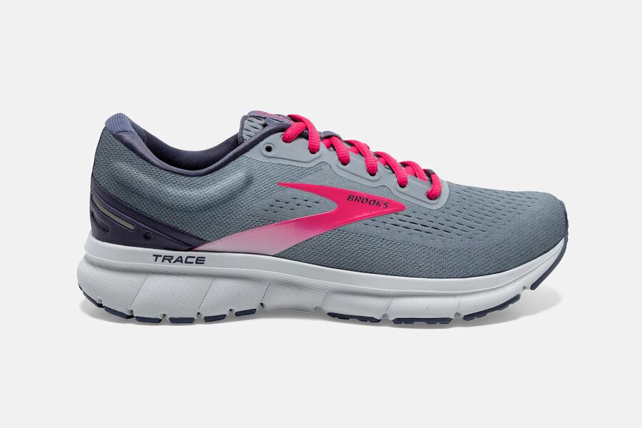 Brooks Running Shoes - Trace Road Womens - Grey/Pink - RNG-926714